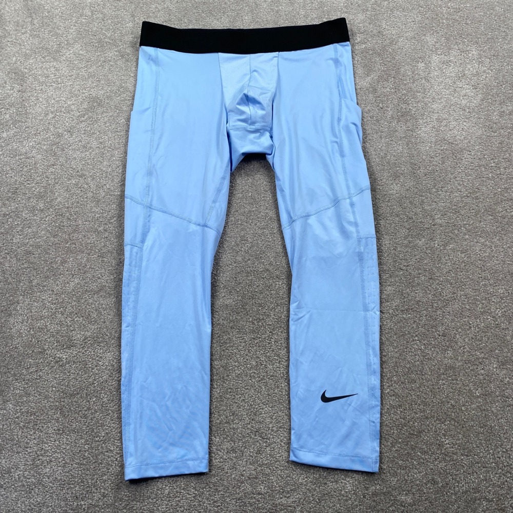 Nike Pro Training Tights Mens Large Blue Dri-FIT Breathe HJ4051-422